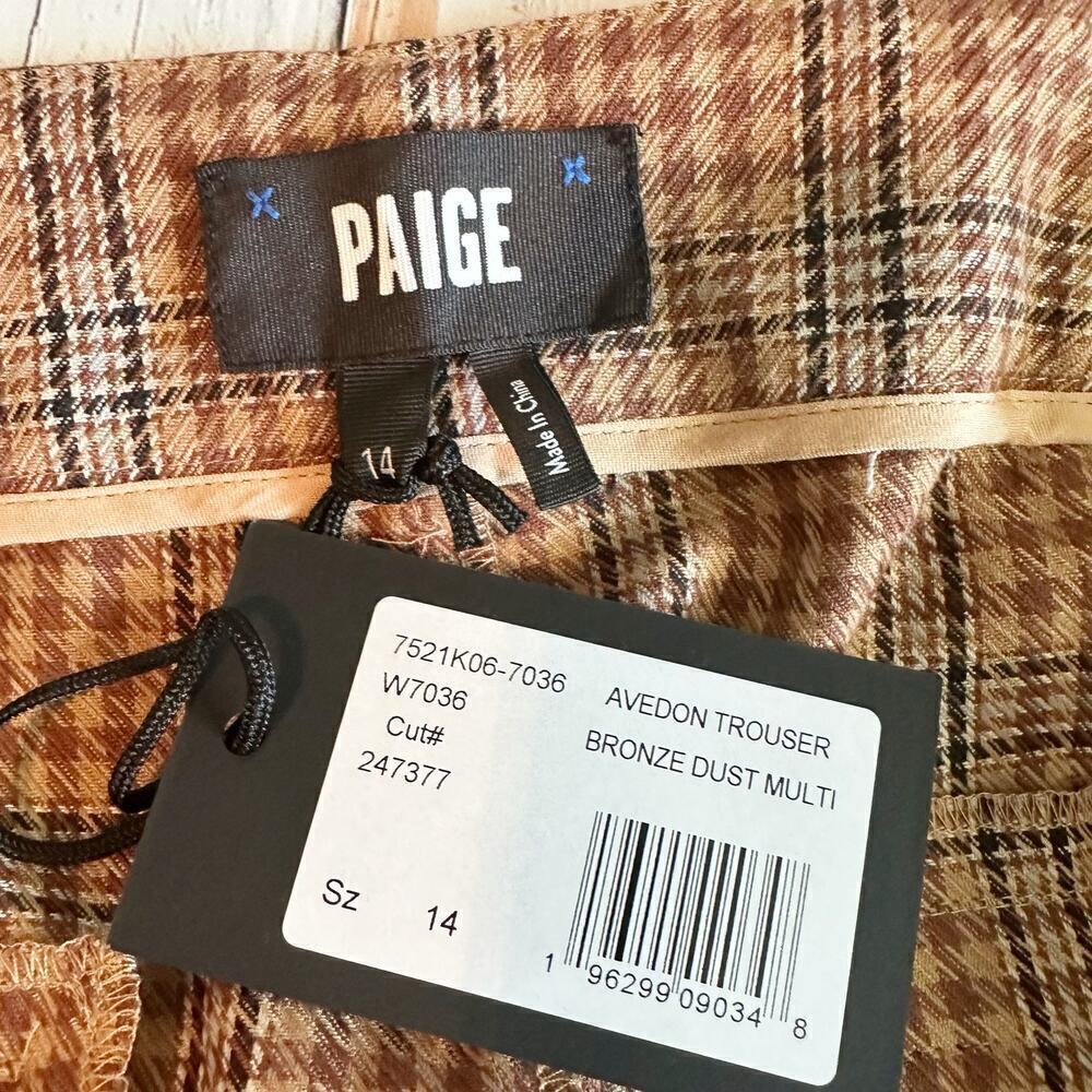 PAIGE Avedon Trousers Bronze Dust Multi Size 14 Business Casual Office - Picture 4 of 14